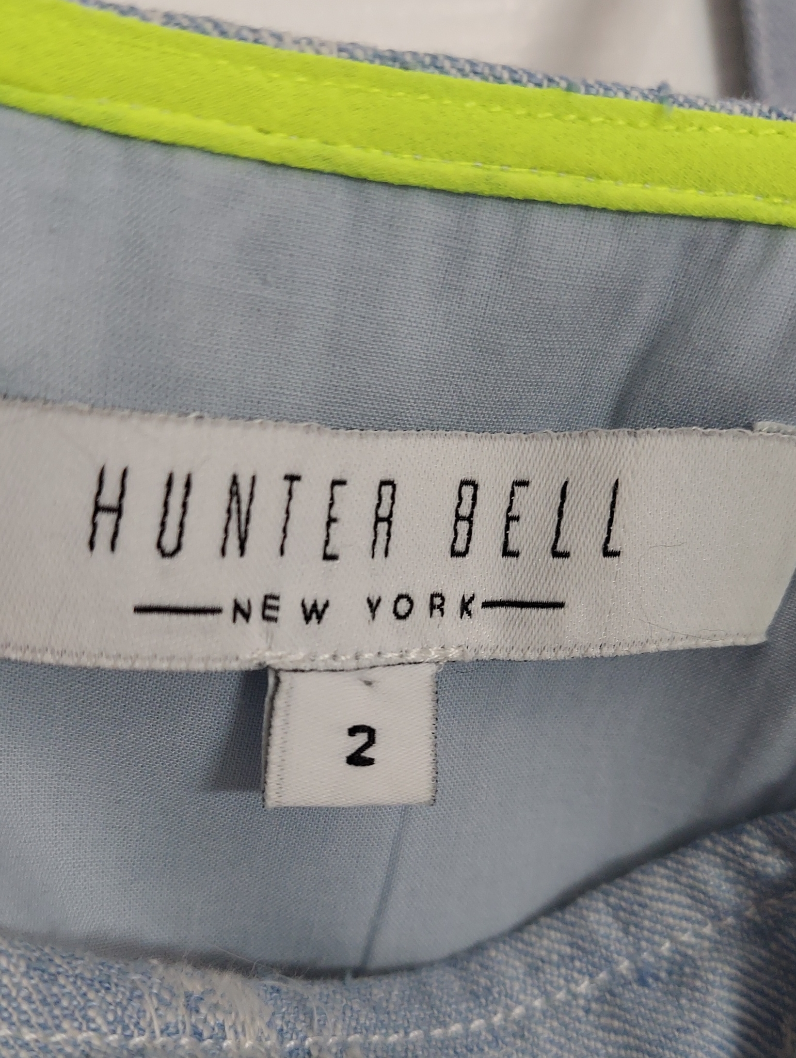 Hunter Bell Jumpsuit, Size 2, Light Blue, Denim, Wide Leg, Ikat Pattern — image 5 of 8